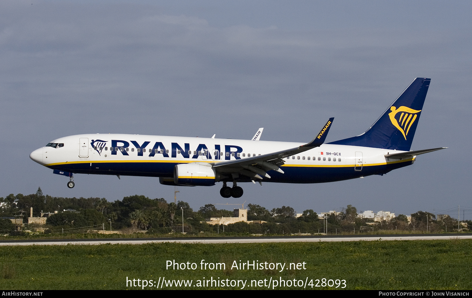 Aircraft Photo of 9H-QCX | Boeing 737-8AS | Ryanair | AirHistory.net #428093