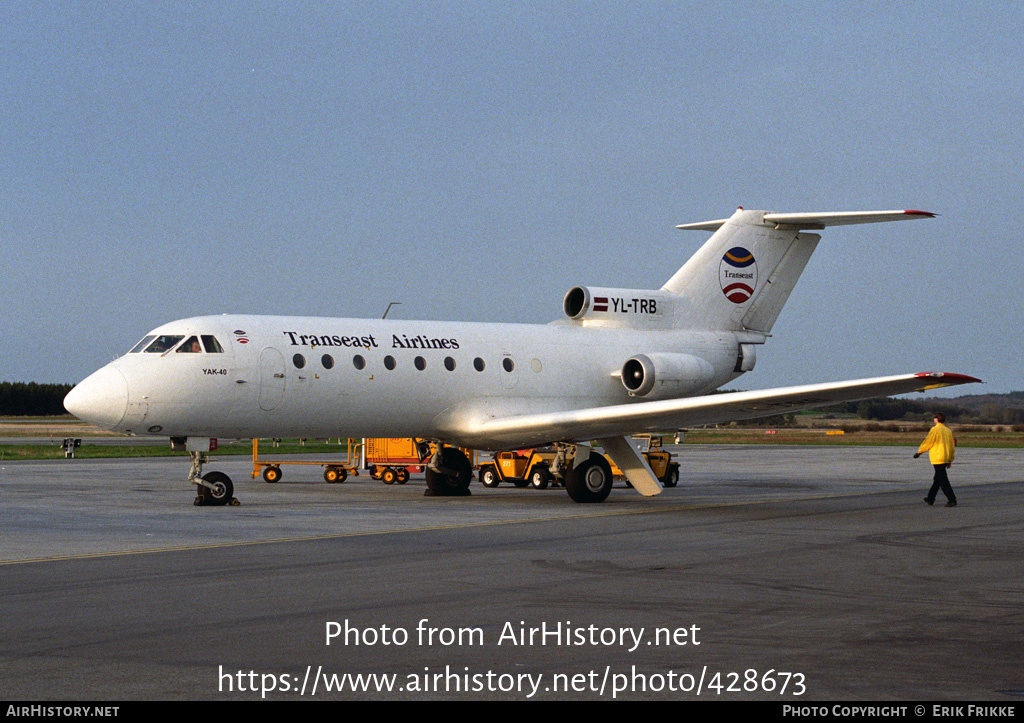 Aircraft Photo of YL-TRB | Yakovlev Yak-40 | Transeast Airlines | AirHistory.net #428673