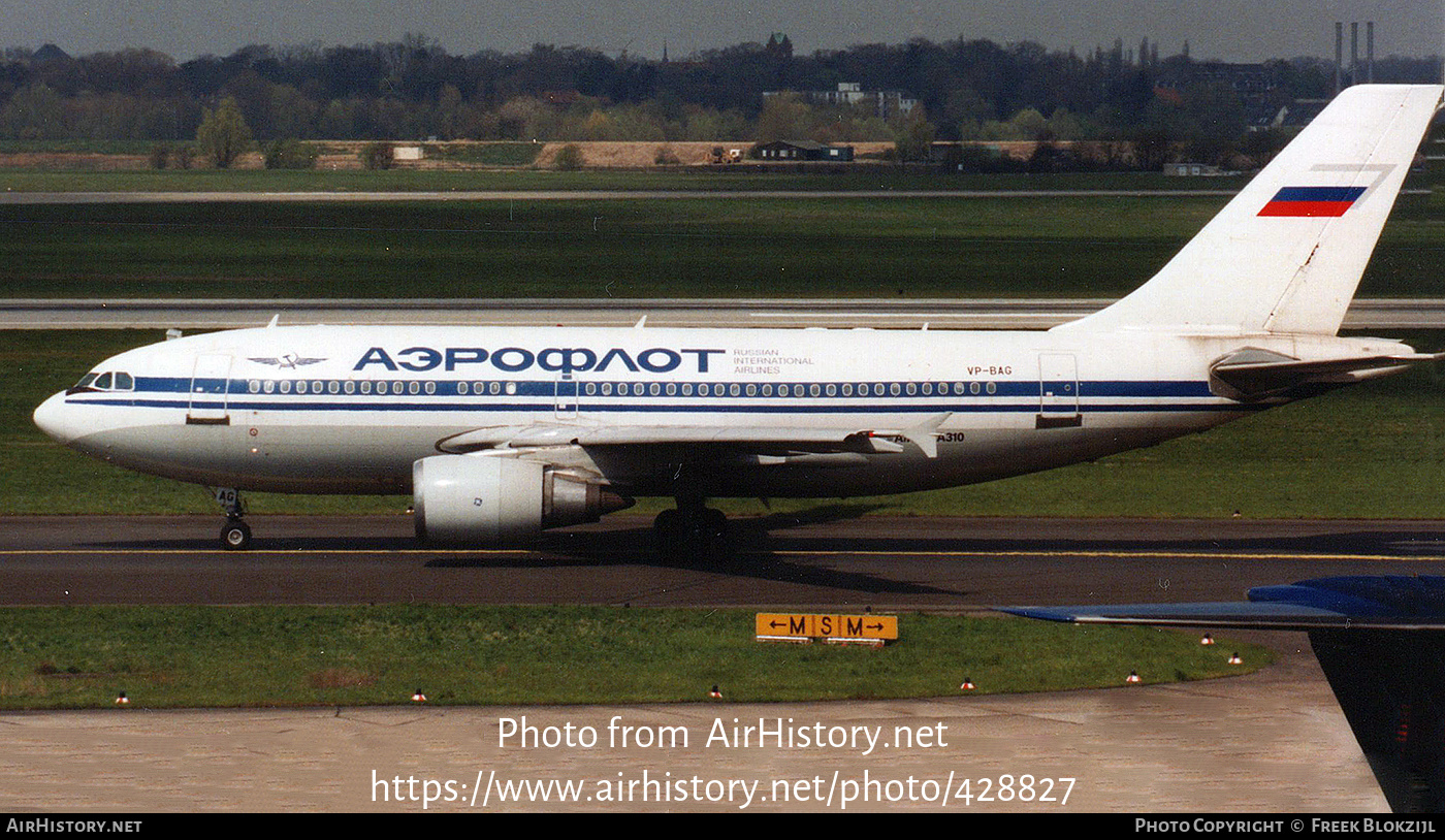 Aircraft Photo of VP-BAG | Airbus A310-304/ET | Aeroflot - Russian International Airlines | AirHistory.net #428827