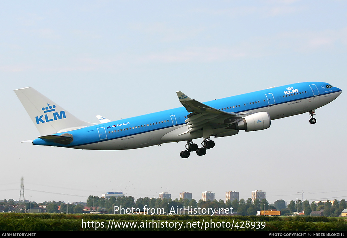 Aircraft Photo of PH-AOC | Airbus A330-203 | KLM - Royal Dutch Airlines | AirHistory.net #428939