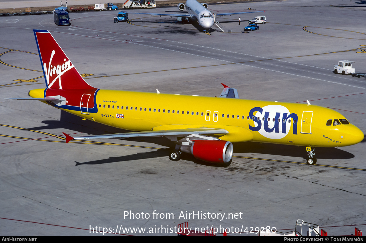 Aircraft Photo of G-VTAN | Airbus A320-214 | Virgin Sun | AirHistory.net #429280