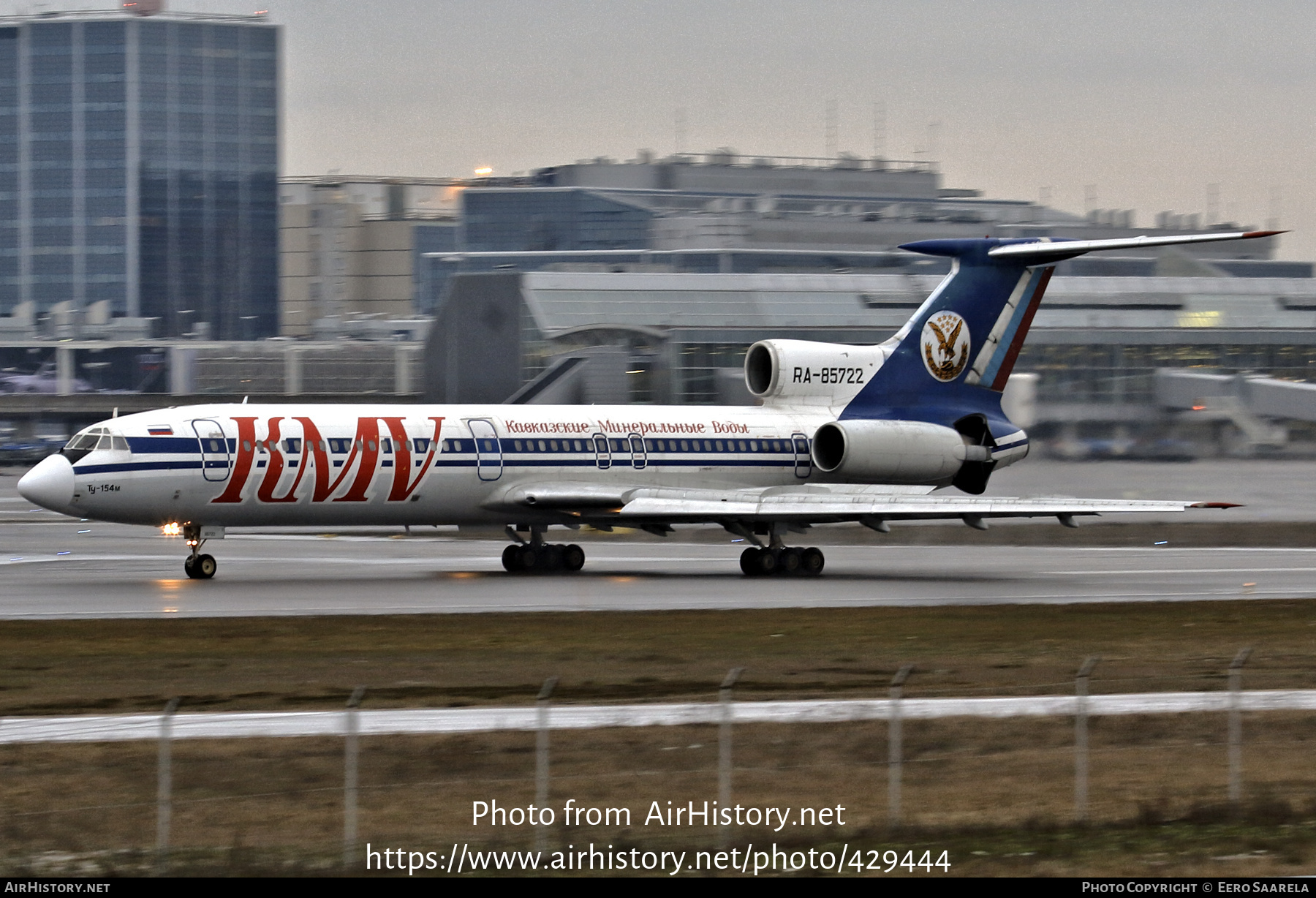 Aircraft Photo of RA-85722 | Tupolev Tu-154M | KMV - Kavkazskie Mineralnye Vody | AirHistory.net #429444