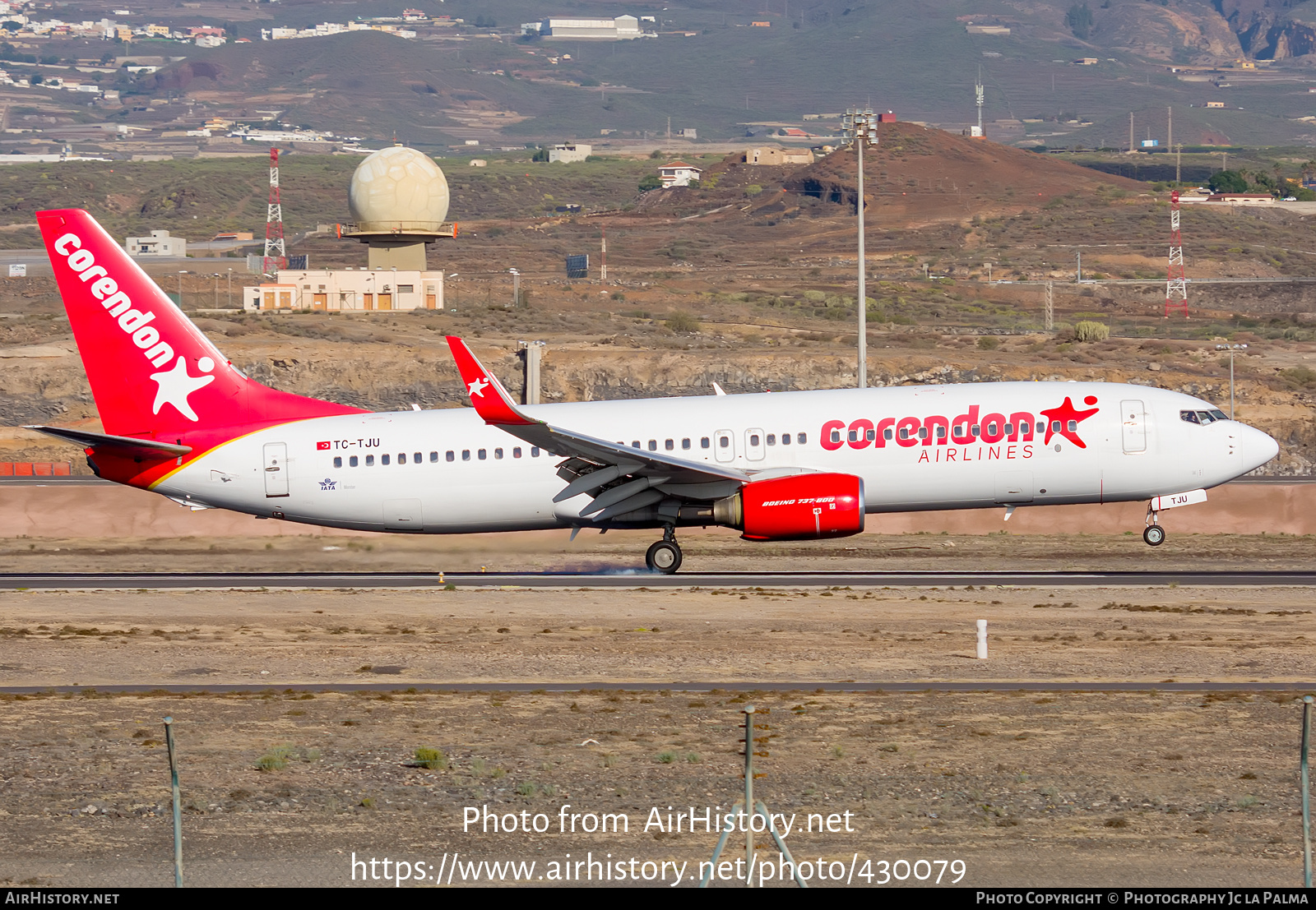 Aircraft Photo of TC-TJU | Boeing 737-8HX | Corendon Airlines | AirHistory.net #430079