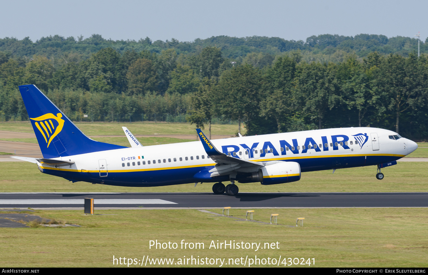 Aircraft Photo of EI-DYR | Boeing 737-8AS | Ryanair | AirHistory.net #430241