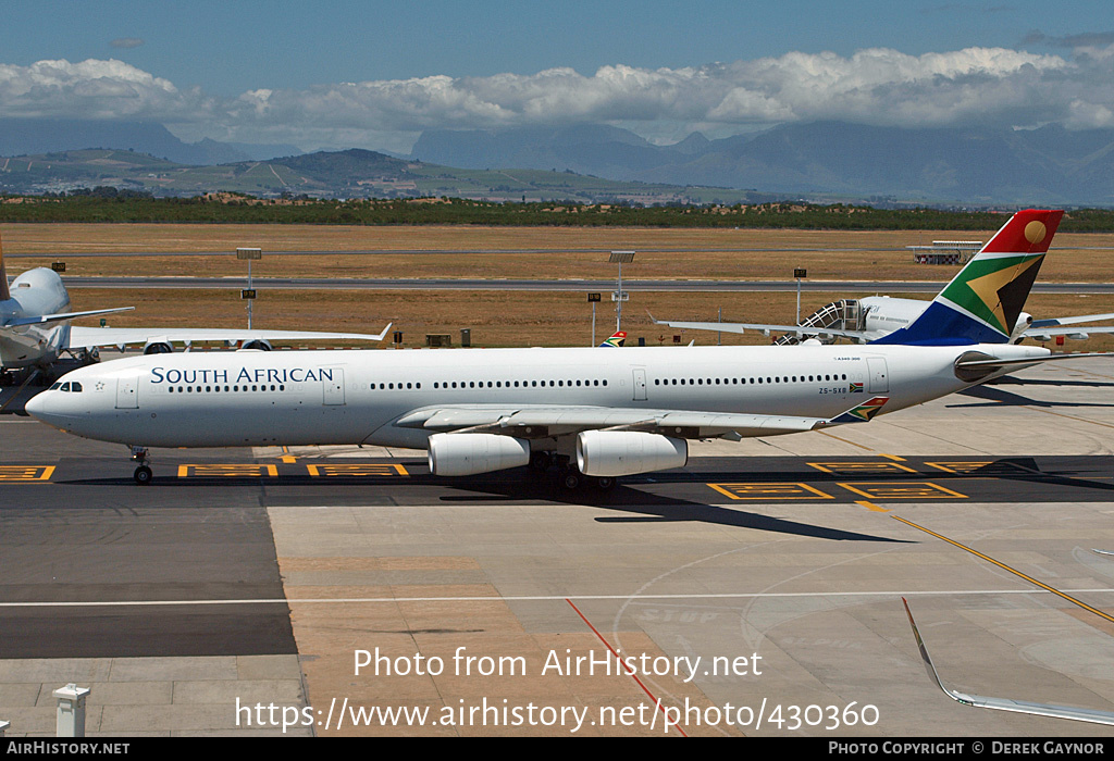 Aircraft Photo of ZS-SXB | Airbus A340-313E | South African Airways | AirHistory.net #430360