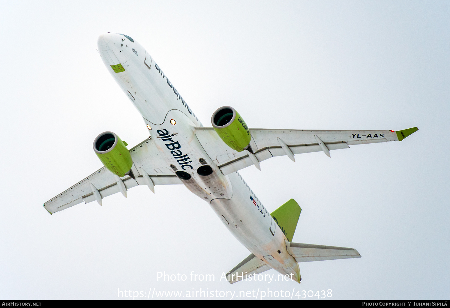 Aircraft Photo of YL-AAS | Airbus A220-371 (BD-500-1A11) | AirBaltic | AirHistory.net #430438