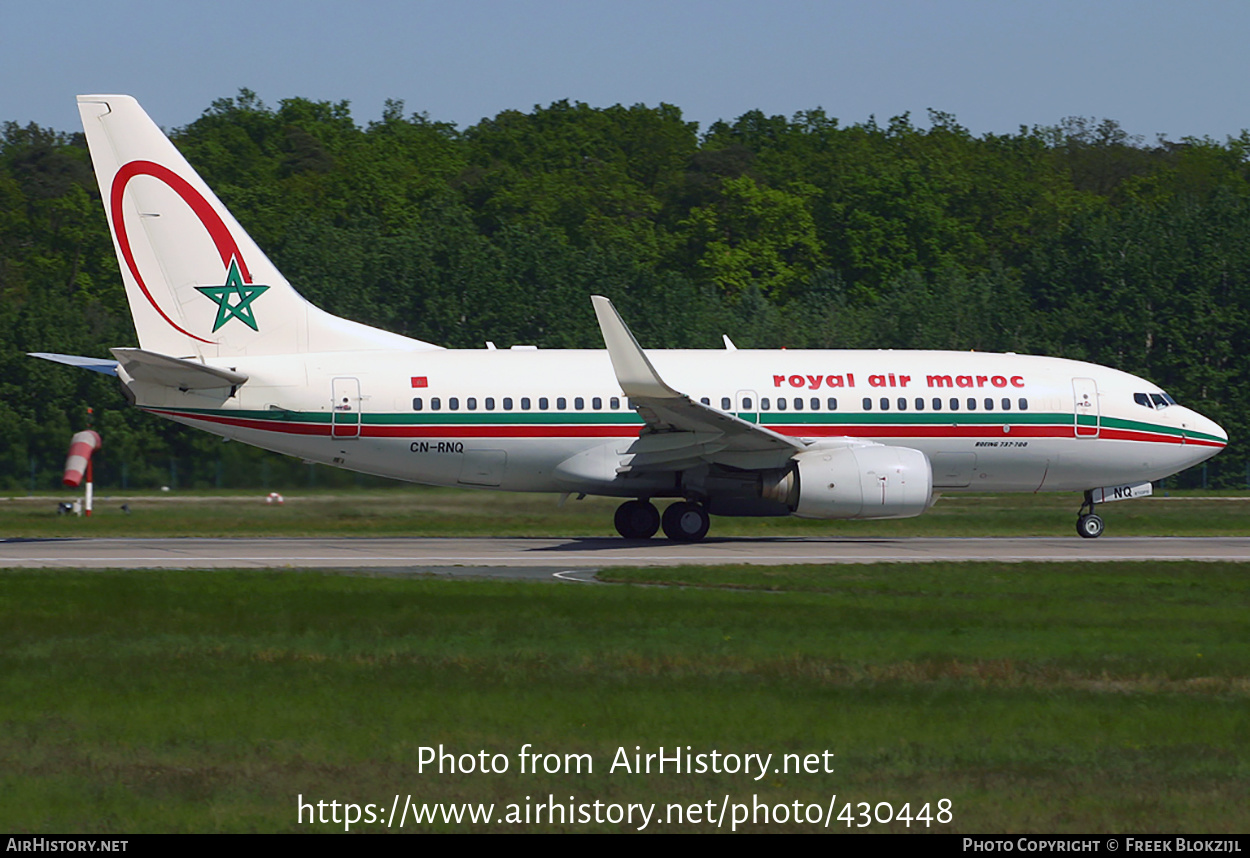 Aircraft Photo of CN-RNQ | Boeing 737-7B6 | Royal Air Maroc - RAM | AirHistory.net #430448