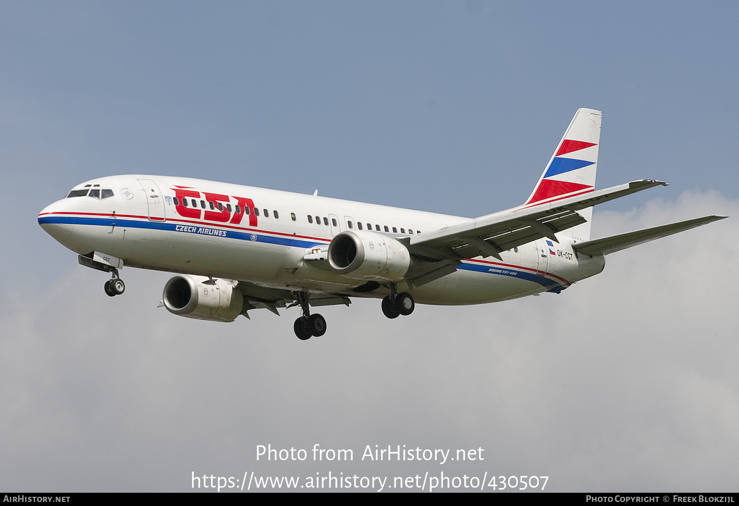 Aircraft Photo of OK-CGT | Boeing 737-46M | ČSA - Czech Airlines | AirHistory.net #430507