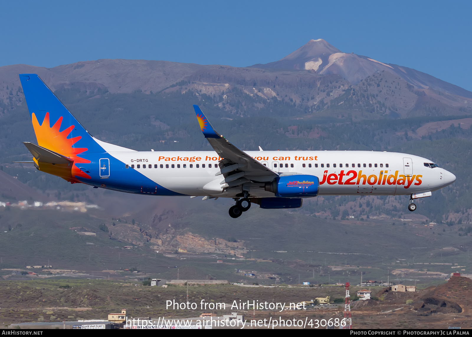 Aircraft Photo of G-DRTG | Boeing 737-8BK | Jet2 Holidays | AirHistory.net #430686