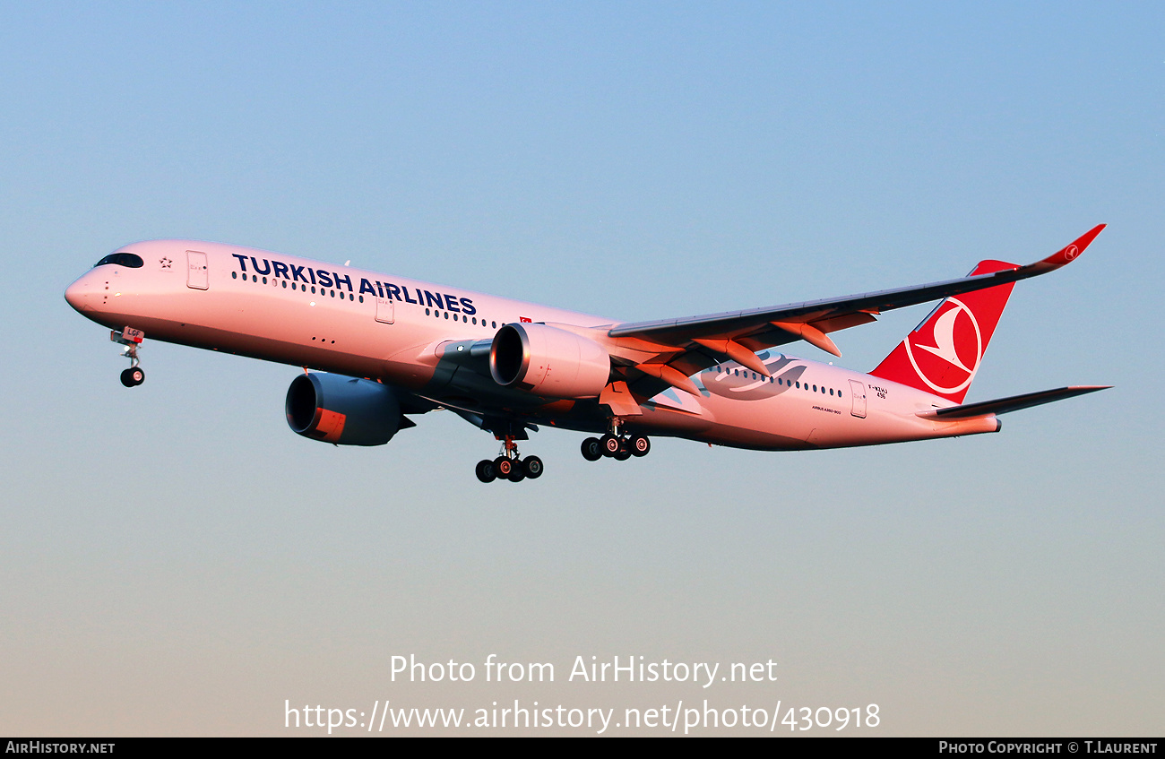 Aircraft Photo of F-WZHJ | Airbus A350-941 | Turkish Airlines | AirHistory.net #430918