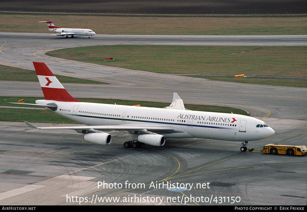 Aircraft Photo of OE-LAG | Airbus A340-211 | Austrian Airlines | AirHistory.net #431150