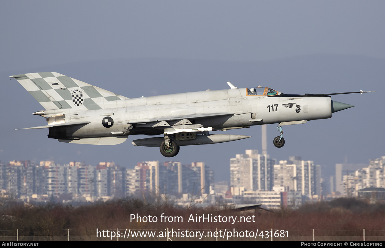 Aircraft Photo of 117 | Mikoyan-Gurevich MiG-21bisD | Croatia - Air Force | AirHistory.net #431681