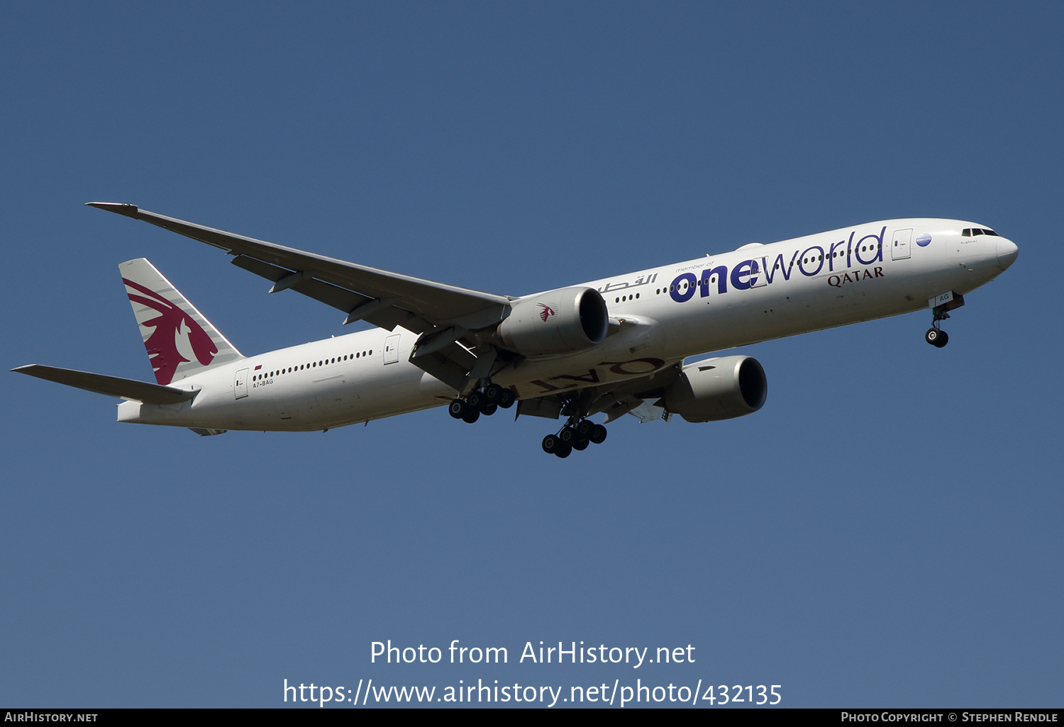 Aircraft Photo of A7-BAG | Boeing 777-3DZ/ER | Qatar Airways | AirHistory.net #432135