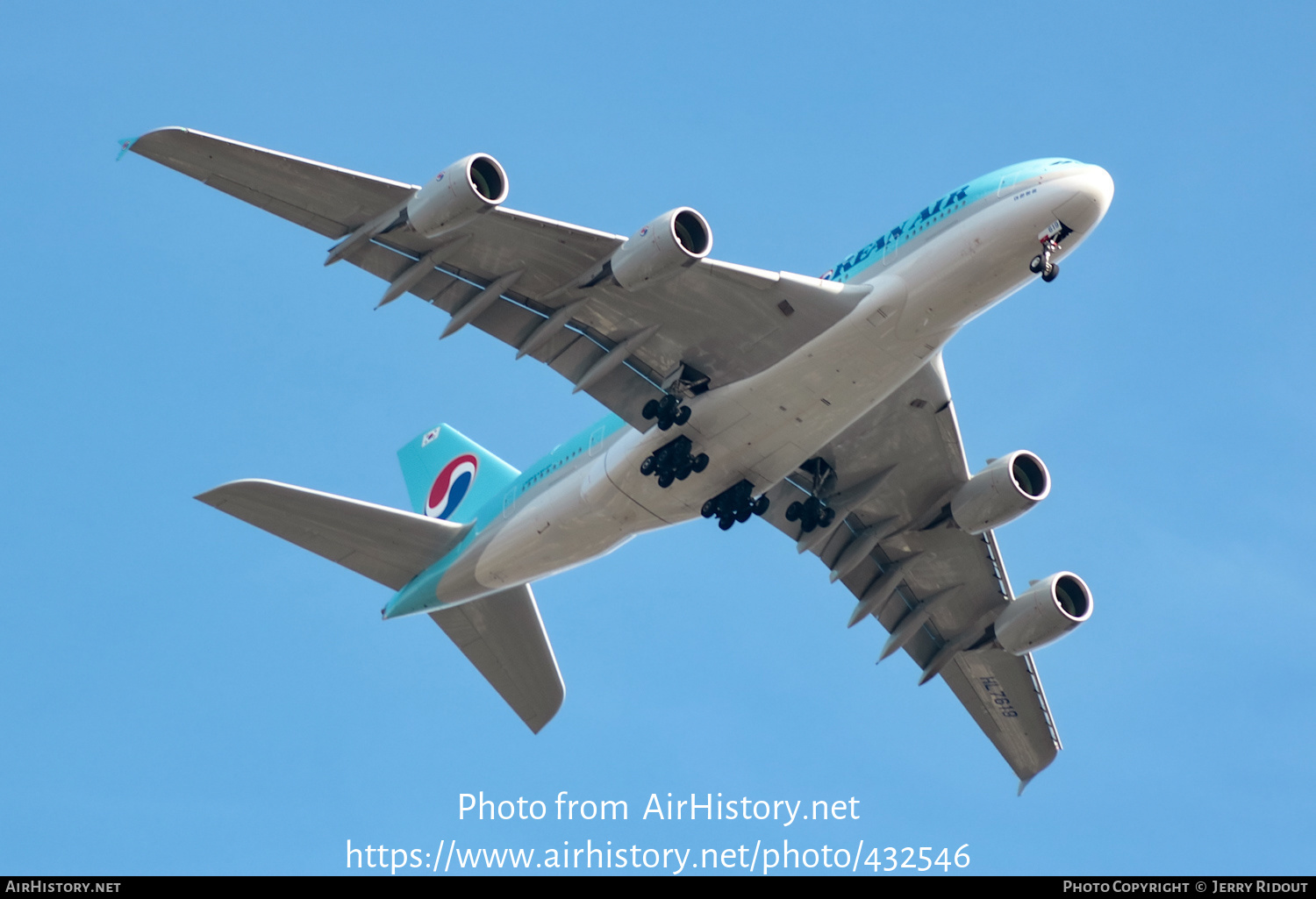 Aircraft Photo of HL7619 | Airbus A380-861 | Korean Air | AirHistory.net #432546