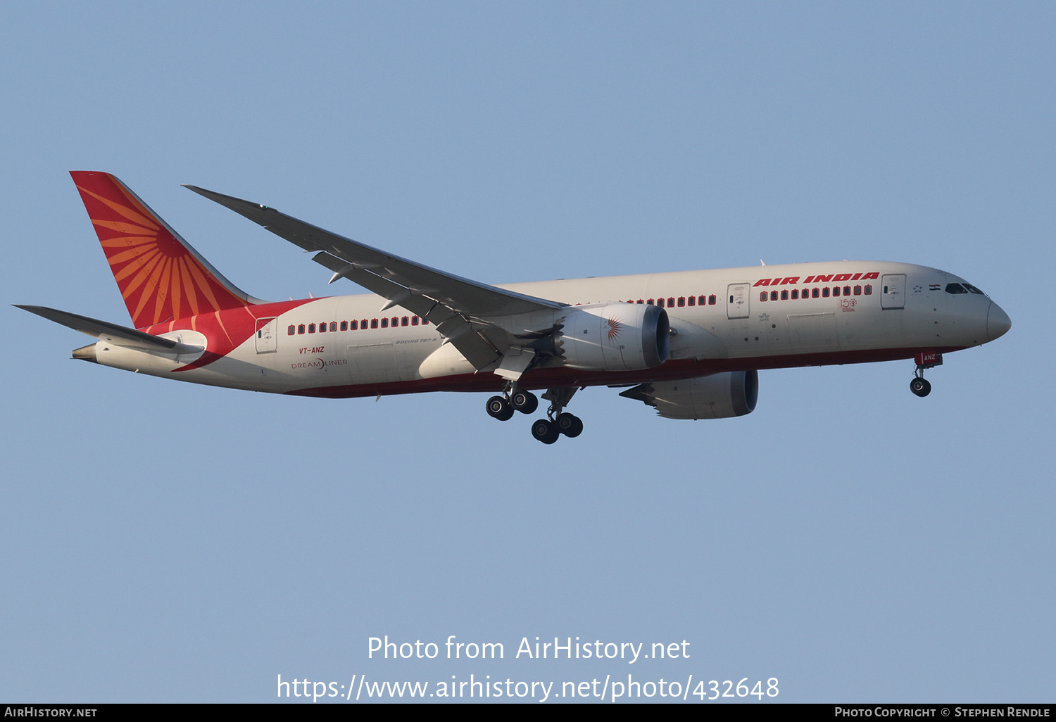 Aircraft Photo of VT-ANZ | Boeing 787-8 Dreamliner | Air India | AirHistory.net #432648