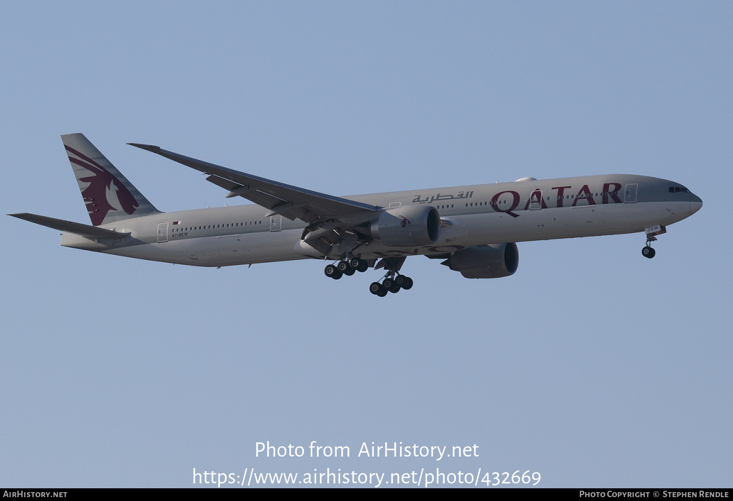 Aircraft Photo of A7-BEW | Boeing 777-300/ER | Qatar Airways | AirHistory.net #432669