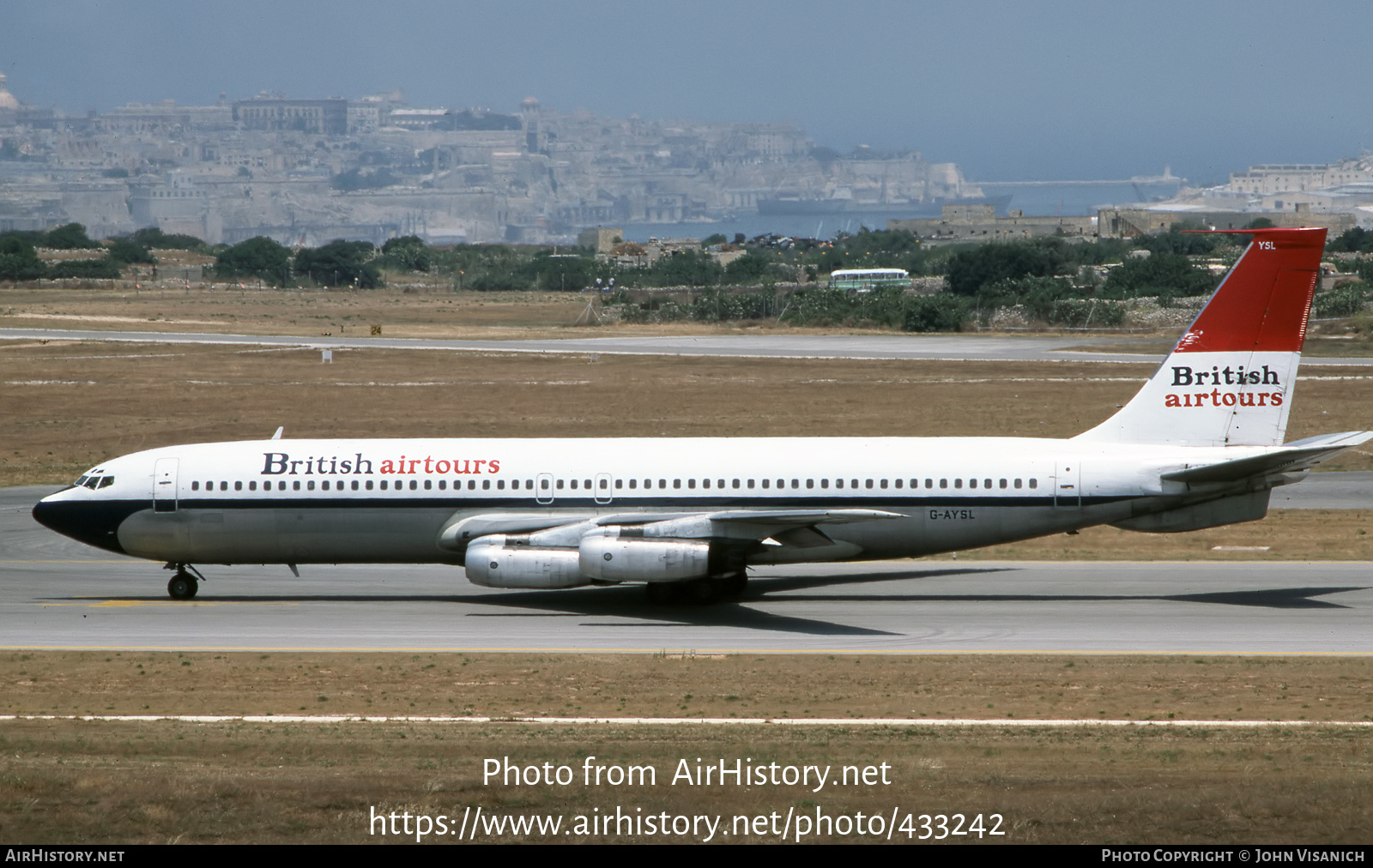 Aircraft Photo of G-AYSL | Boeing 707-321 | British Airtours | AirHistory.net #433242