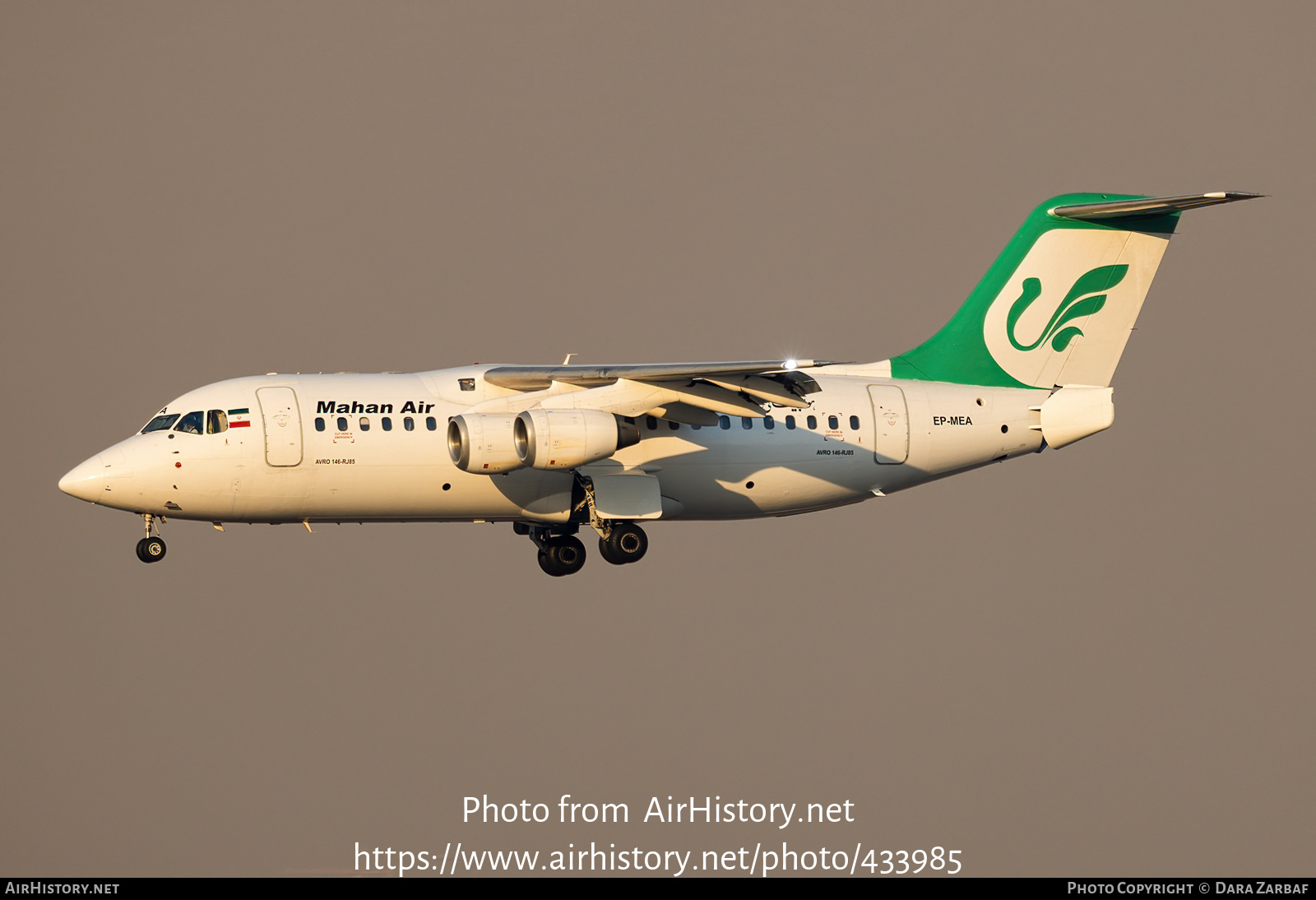 Aircraft Photo of EP-MEA | BAE Systems Avro 146-RJ85 | Mahan Air | AirHistory.net #433985