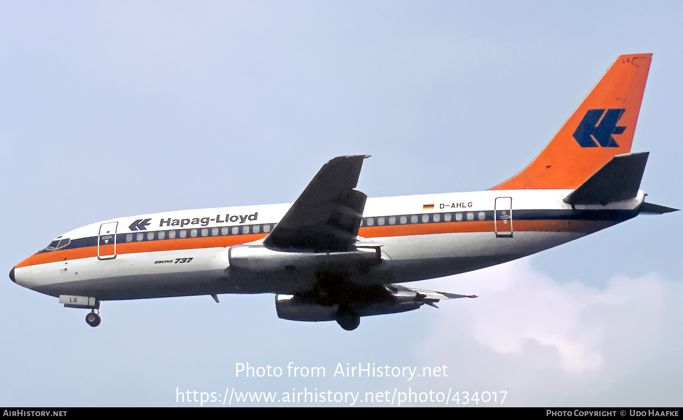 Aircraft Photo of D-AHLG | Boeing 737-2K5/Adv | Hapag-Lloyd | AirHistory.net #434017