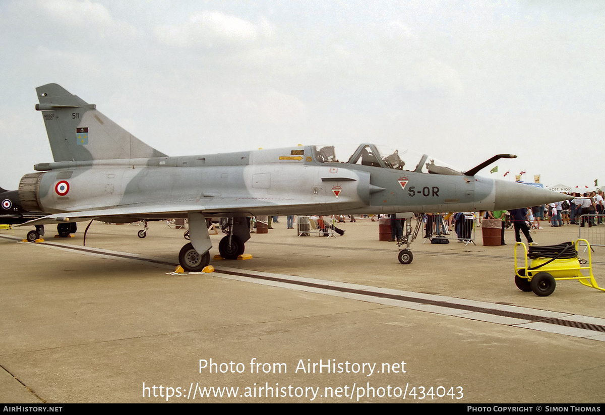 Aircraft Photo of 511 | Dassault Mirage 2000B | France - Air Force | AirHistory.net #434043