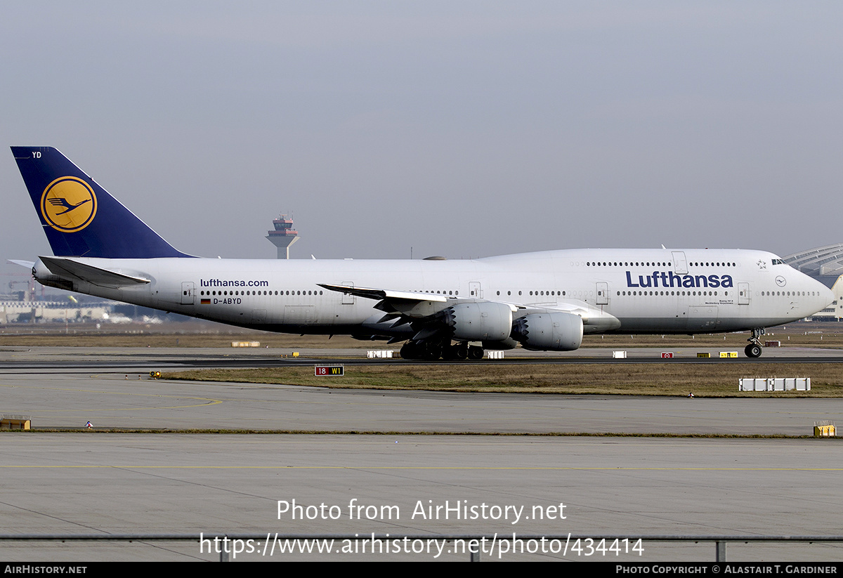 Aircraft Photo of D-ABYD | Boeing 747-830 | Lufthansa | AirHistory.net #434414