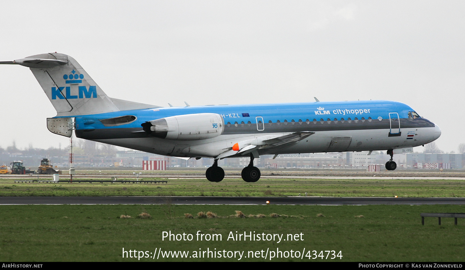 Aircraft Photo of PH-KZL | Fokker 70 (F28-0070) | KLM Cityhopper | AirHistory.net #434734