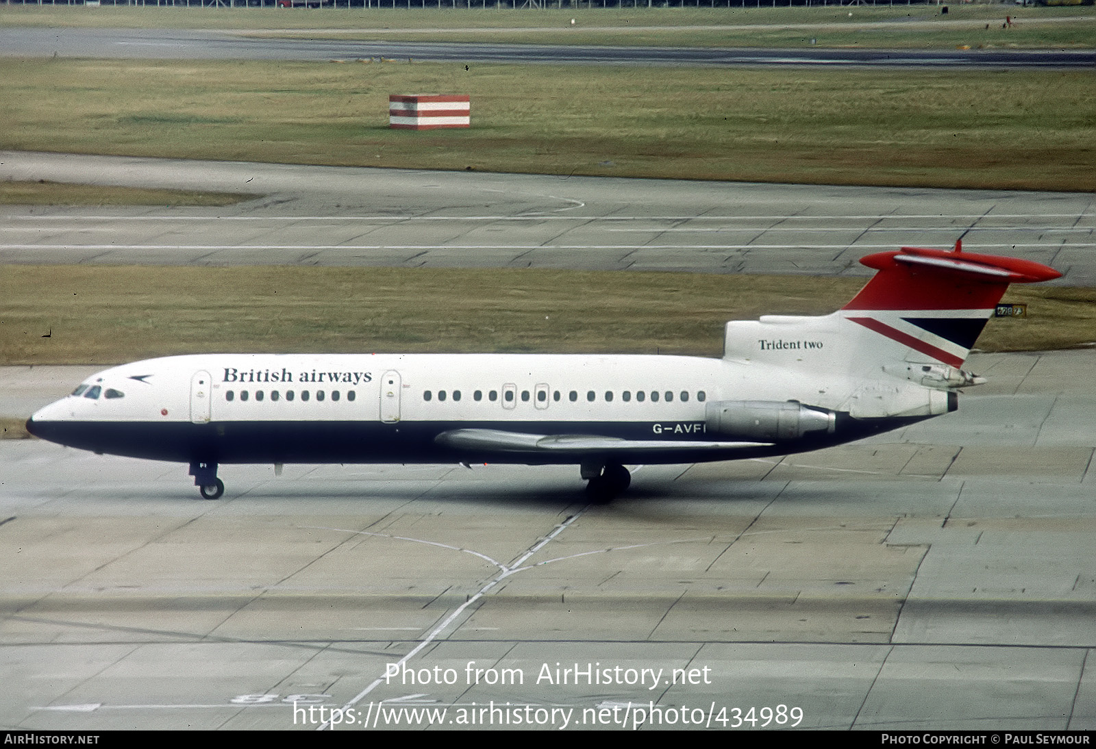 Aircraft Photo of G-AVFI | Hawker Siddeley HS-121 Trident 2E | British Airways | AirHistory.net #434989