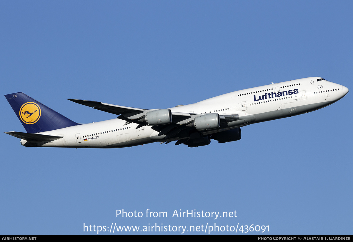 Aircraft Photo of D-ABYS | Boeing 747-830 | Lufthansa | AirHistory.net #436091