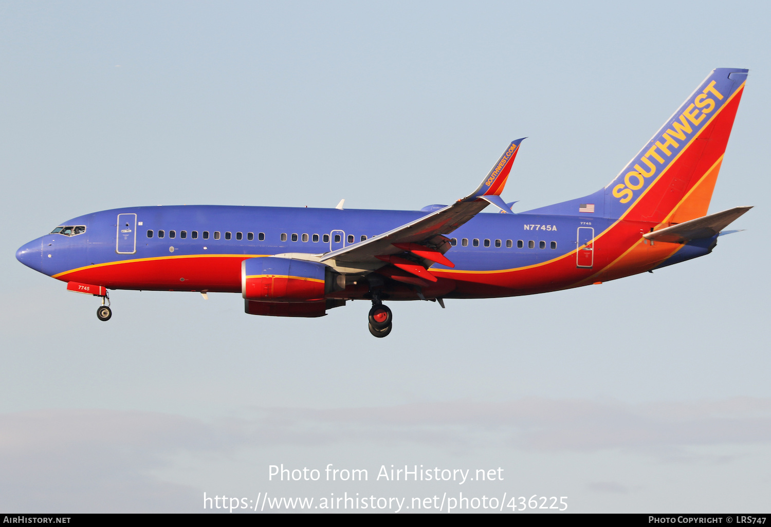 Aircraft Photo of N7745A | Boeing 737-7BD | Southwest Airlines | AirHistory.net #436225