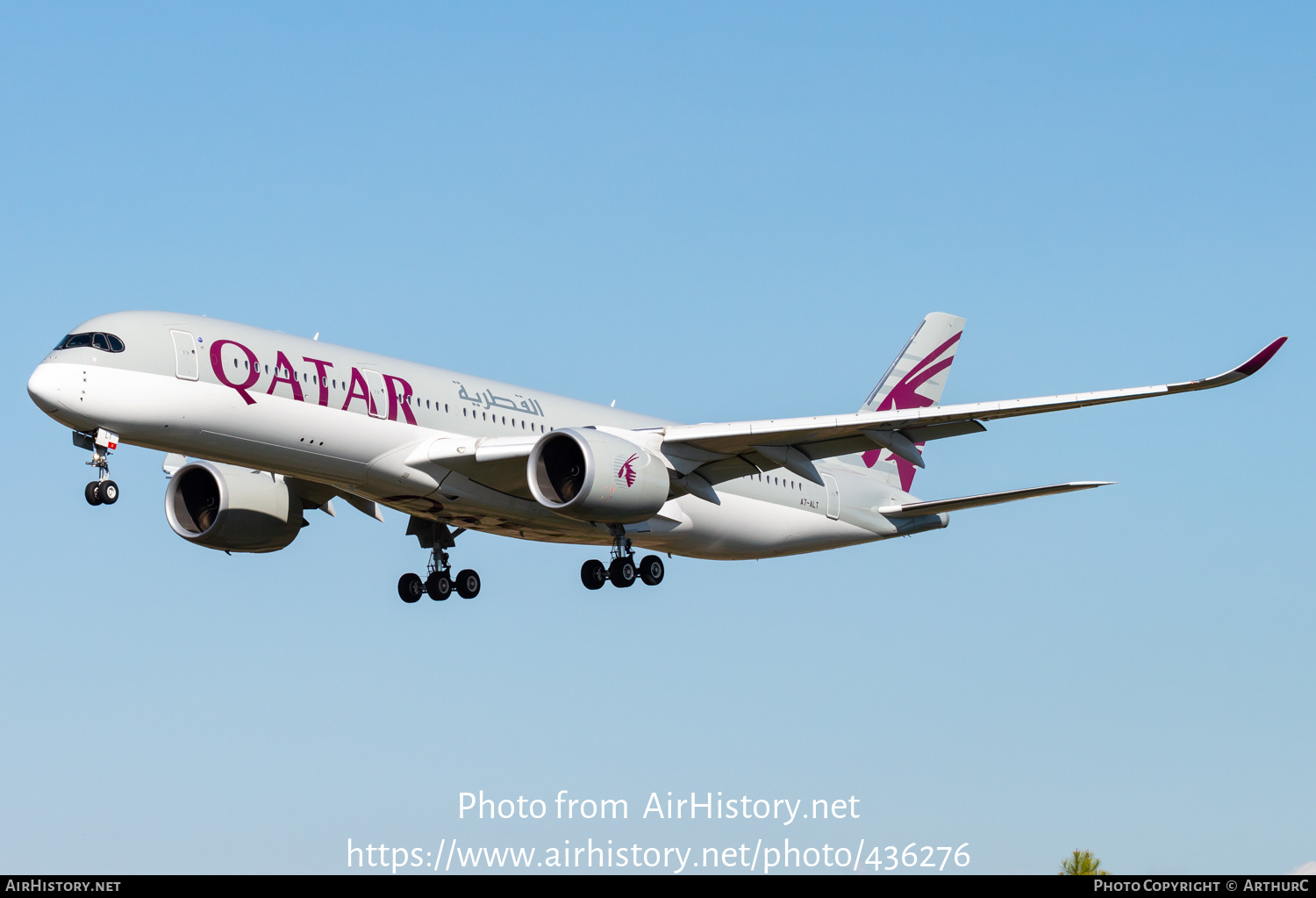 Aircraft Photo of A7-ALT | Airbus A350-941 | Qatar Airways | AirHistory.net #436276