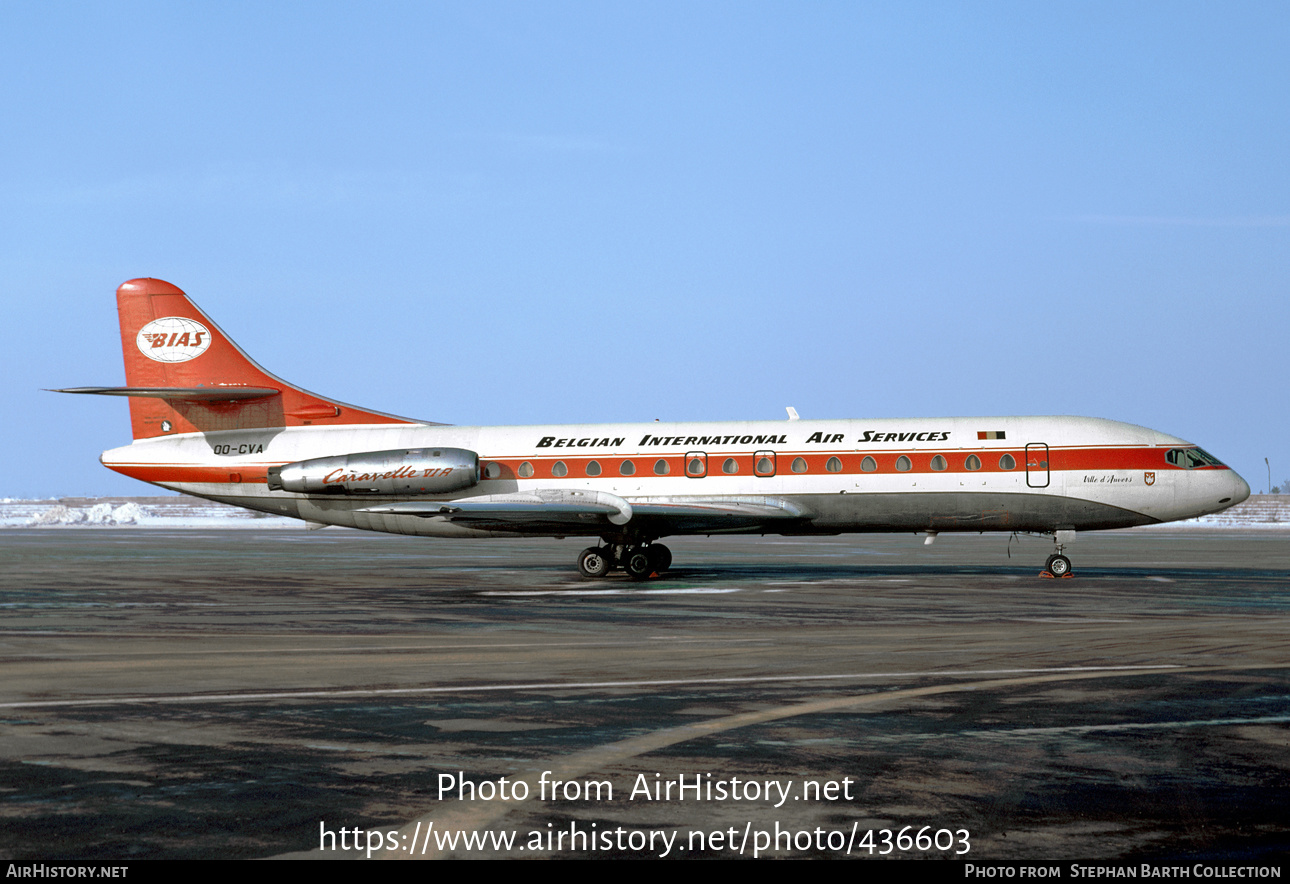 Aircraft Photo of OO-CVA | Sud SE-210 Caravelle VI-R | Belgian International Air Services - BIAS | AirHistory.net #436603