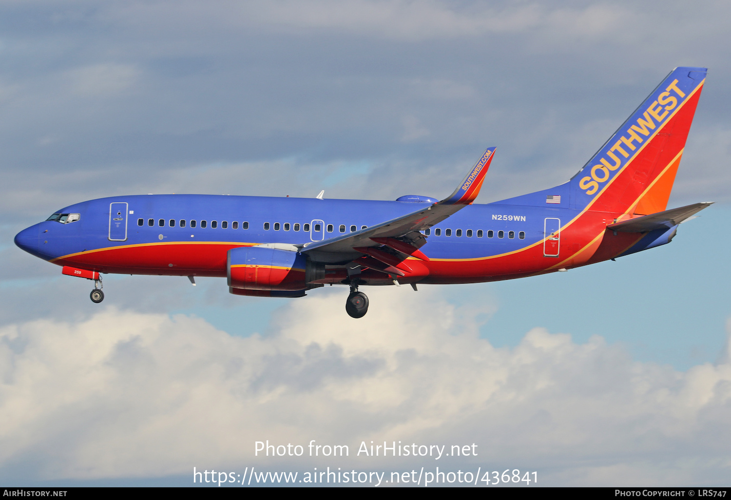 Aircraft Photo of N259WN | Boeing 737-7H4 | Southwest Airlines | AirHistory.net #436841