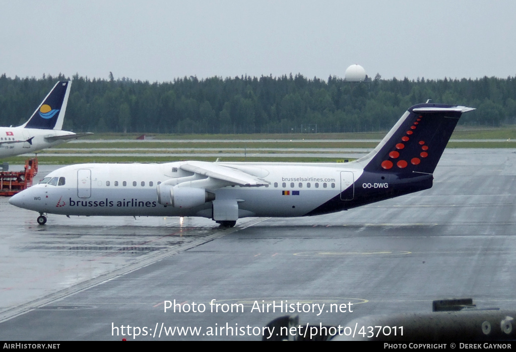 Aircraft Photo of OO-DWG | British Aerospace Avro 146-RJ100 | Brussels Airlines | AirHistory.net #437011