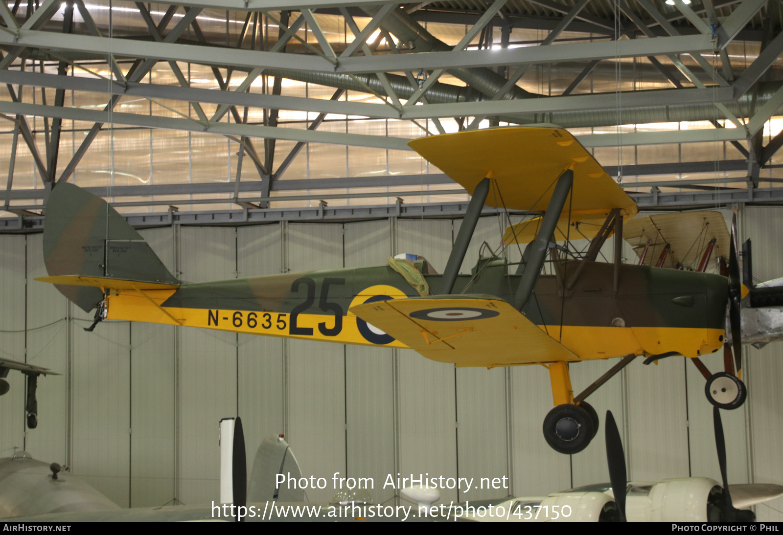 Aircraft Photo of N6635 | De Havilland D.H. 82A Tiger Moth II | UK - Air Force | AirHistory.net #437150