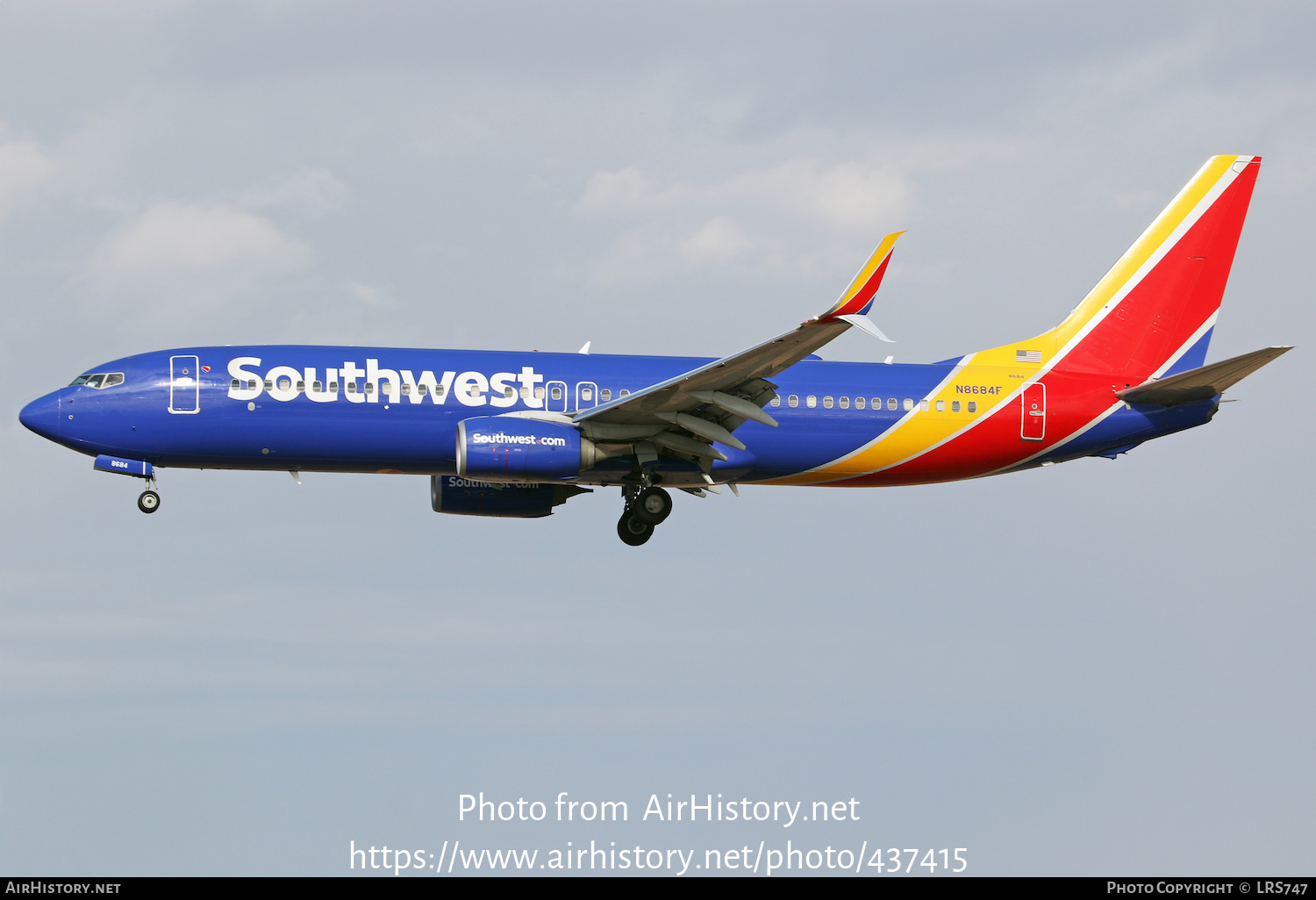 Aircraft Photo of N8684F | Boeing 737-8H4 | Southwest Airlines | AirHistory.net #437415