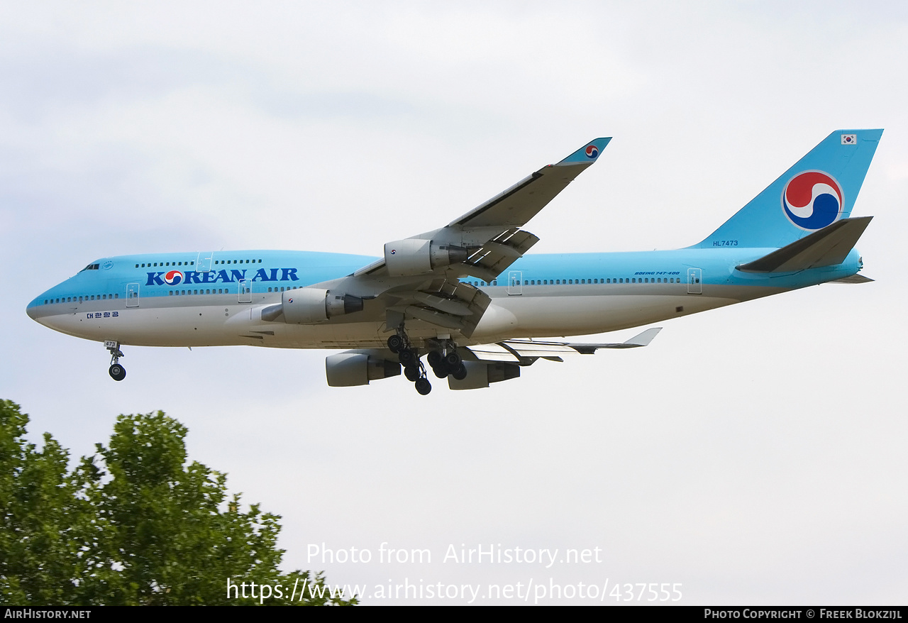 Aircraft Photo of HL7473 | Boeing 747-4B5 | Korean Air | AirHistory.net #437555