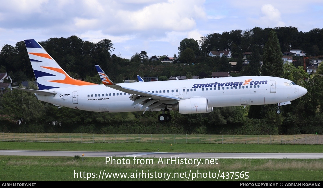 Aircraft Photo of OK-TVY | Boeing 737-8Q8 | Smartwings | AirHistory.net #437565