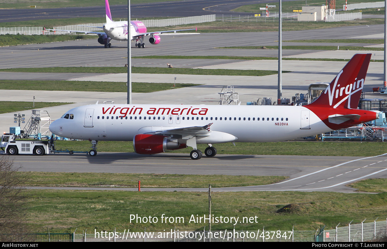 Aircraft Photo of N839VA | Airbus A320-214 | Virgin America | AirHistory.net #437847