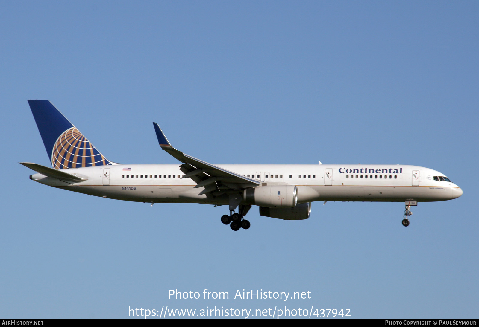 Aircraft Photo of N14106 | Boeing 757-224 | Continental Airlines | AirHistory.net #437942