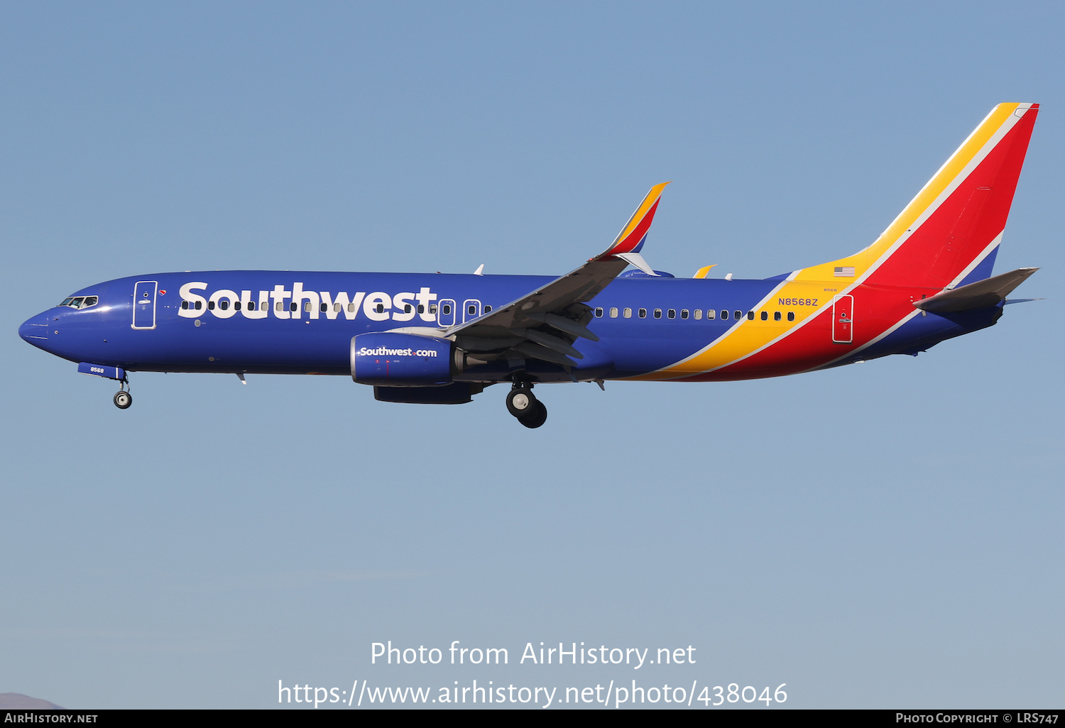 Aircraft Photo of N8568Z | Boeing 737-800 | Southwest Airlines | AirHistory.net #438046