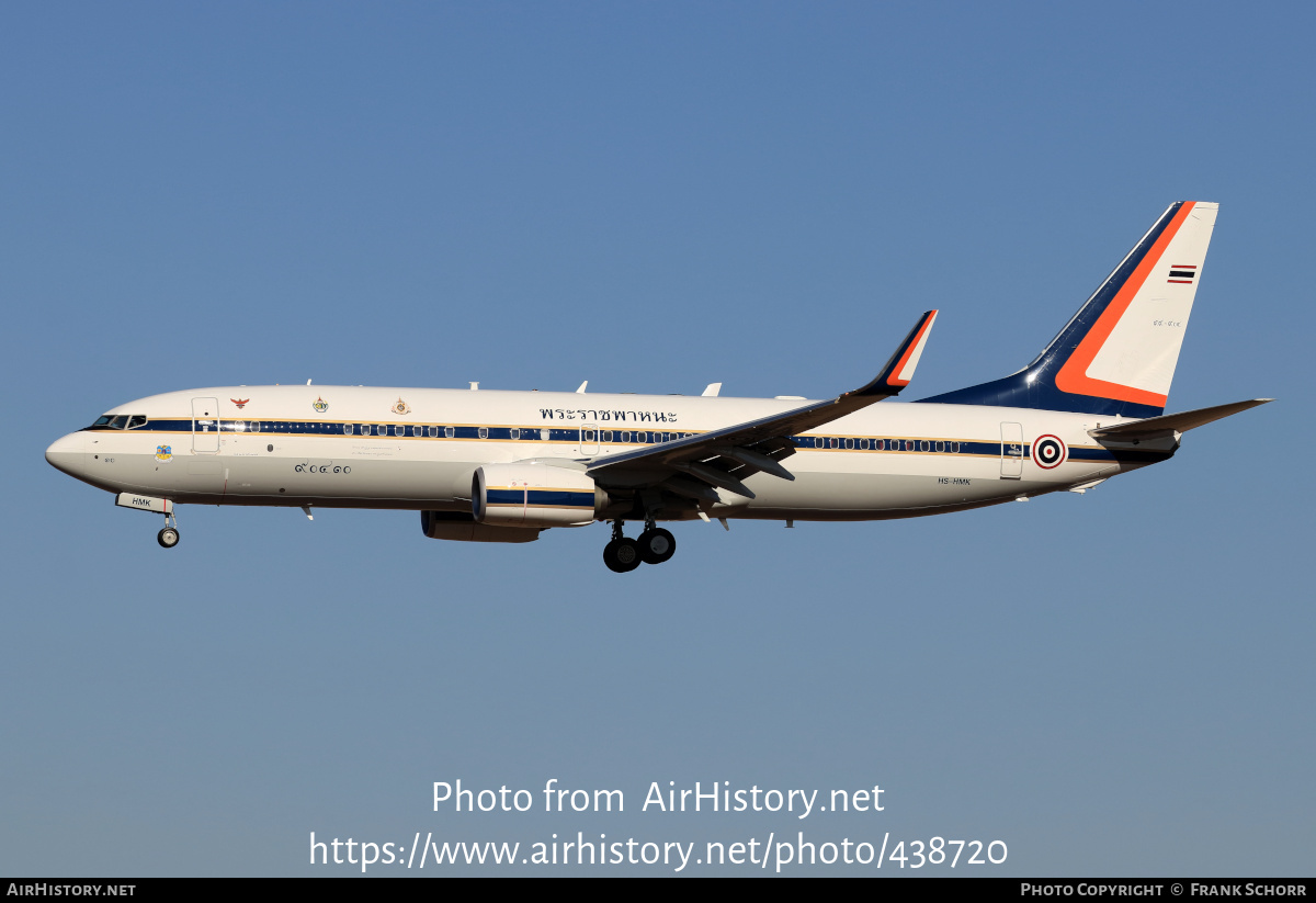 Aircraft Photo of B.L.11K. VPR 03/59 / HS-HMK / 99-904 | Boeing 737-8Z6 BBJ2 | Thailand - Air Force | AirHistory.net #438720