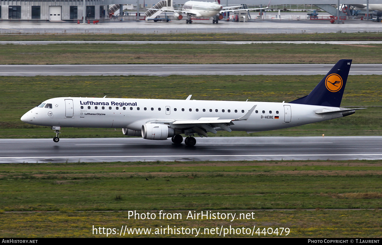 Aircraft Photo of D-AEBE | Embraer 195LR (ERJ-190-200LR) | Lufthansa Regional | AirHistory.net #440479