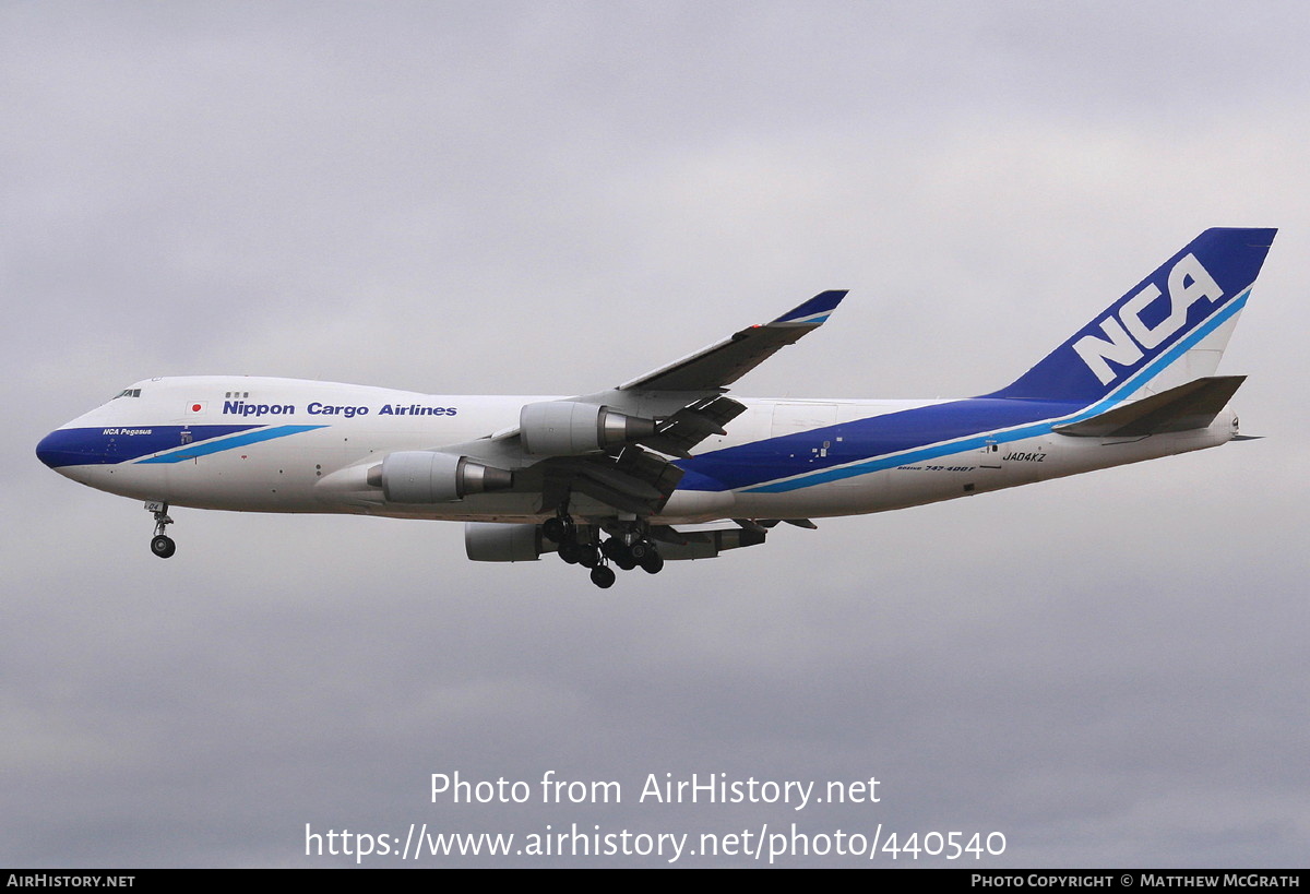 Aircraft Photo of JA04KZ | Boeing 747-4KZF/SCD | Nippon Cargo Airlines - NCA | AirHistory.net #440540