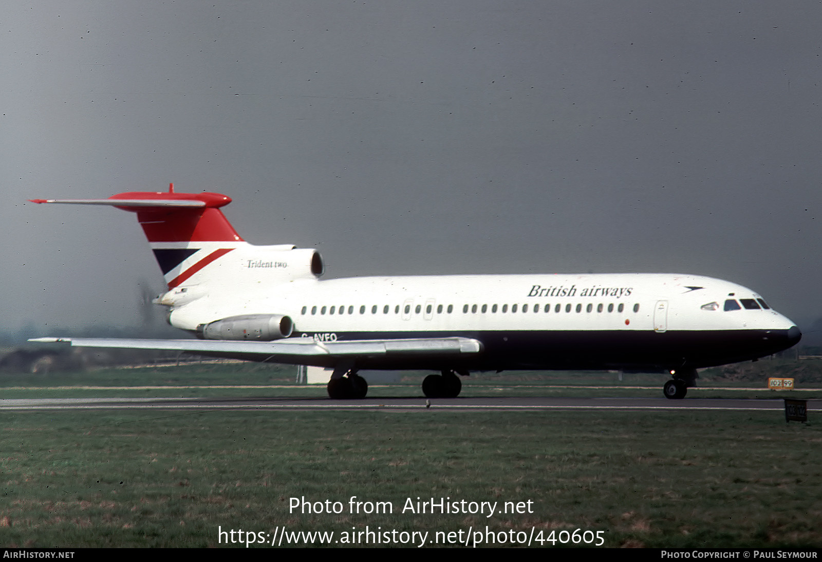 Aircraft Photo of G-AVFO | Hawker Siddeley HS-121 Trident 2E | British Airways | AirHistory.net #440605