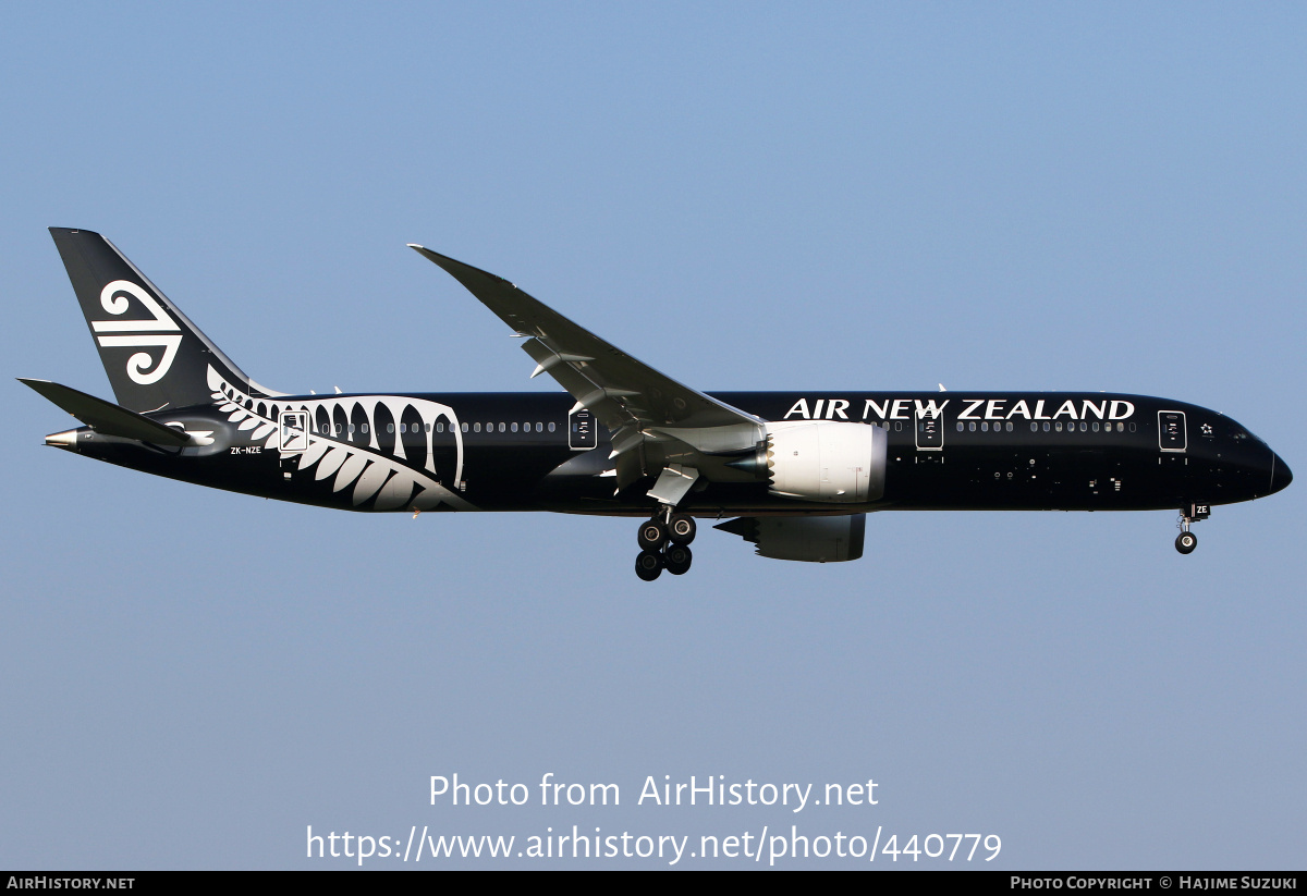 Aircraft Photo of ZK-NZE | Boeing 787-9 Dreamliner | Air New Zealand | AirHistory.net #440779