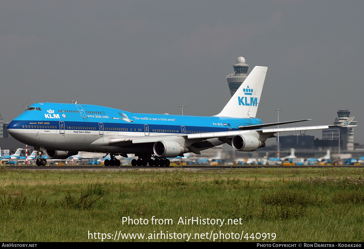 Aircraft Photo of PH-BFB | Boeing 747-406 | KLM - Royal Dutch Airlines | AirHistory.net #440919