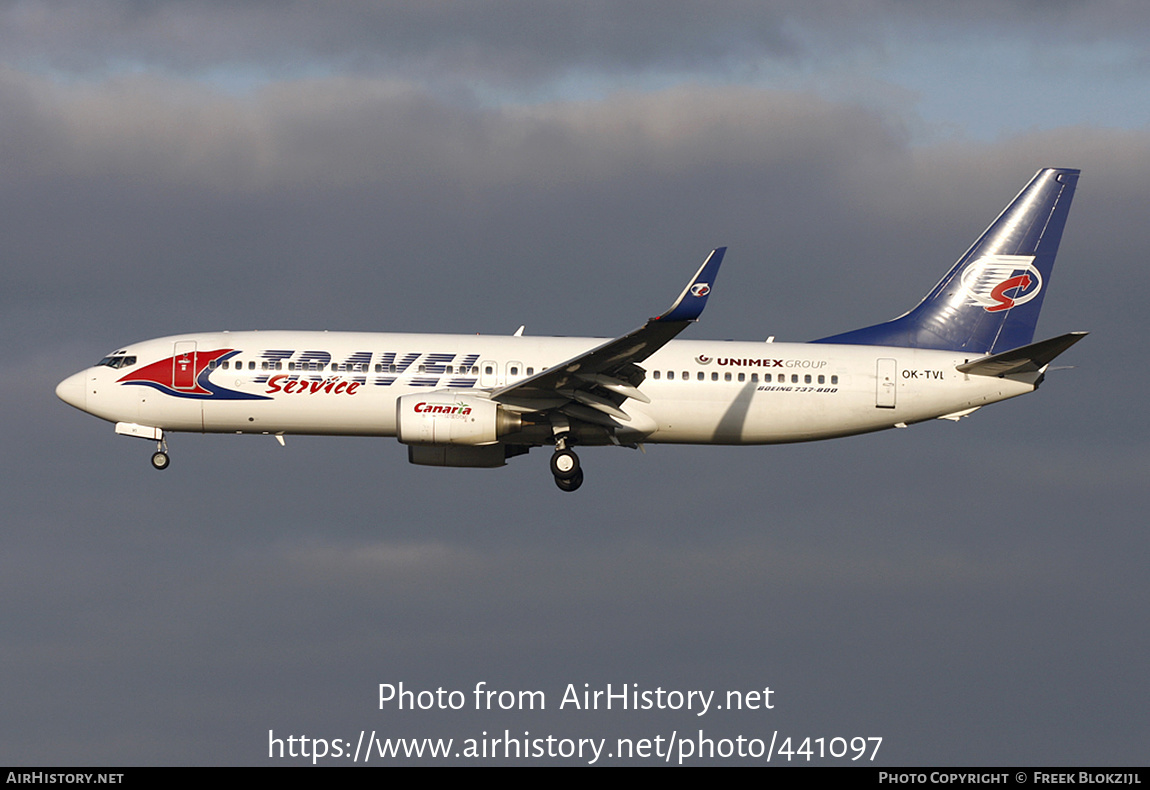 Aircraft Photo of OK-TVI | Boeing 737-86Q | Travel Service | AirHistory.net #441097