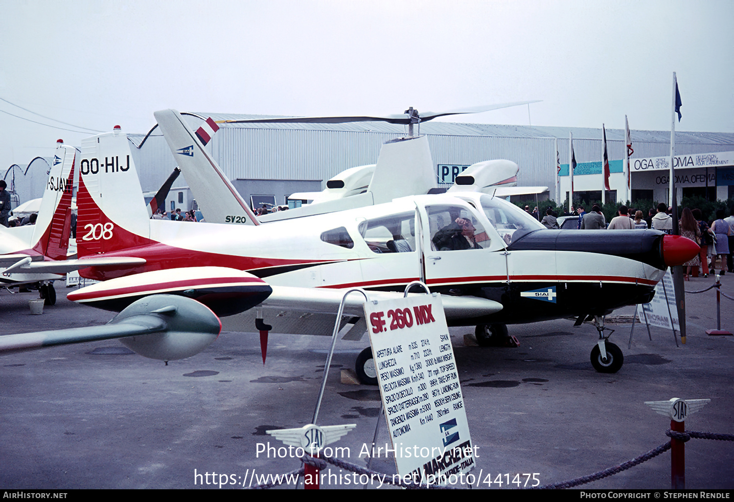 Aircraft Photo of OO-HIJ | SIAI-Marchetti S-208 | AirHistory.net #441475