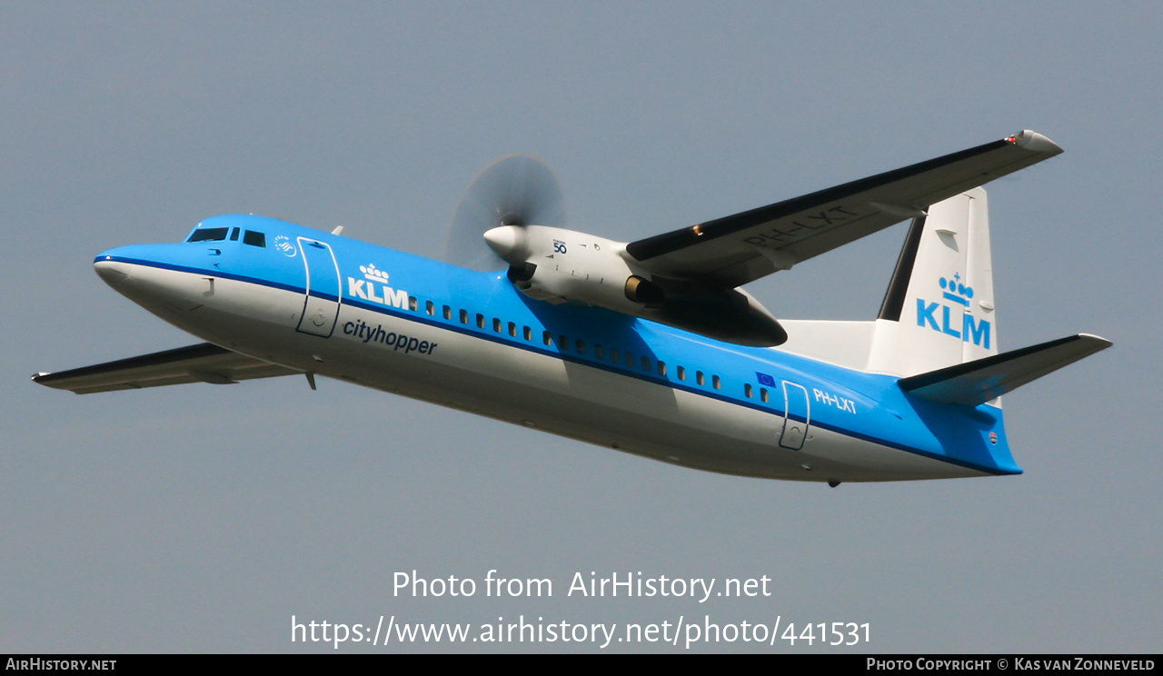 Aircraft Photo of PH-LXT | Fokker 50 | KLM Cityhopper | AirHistory.net #441531