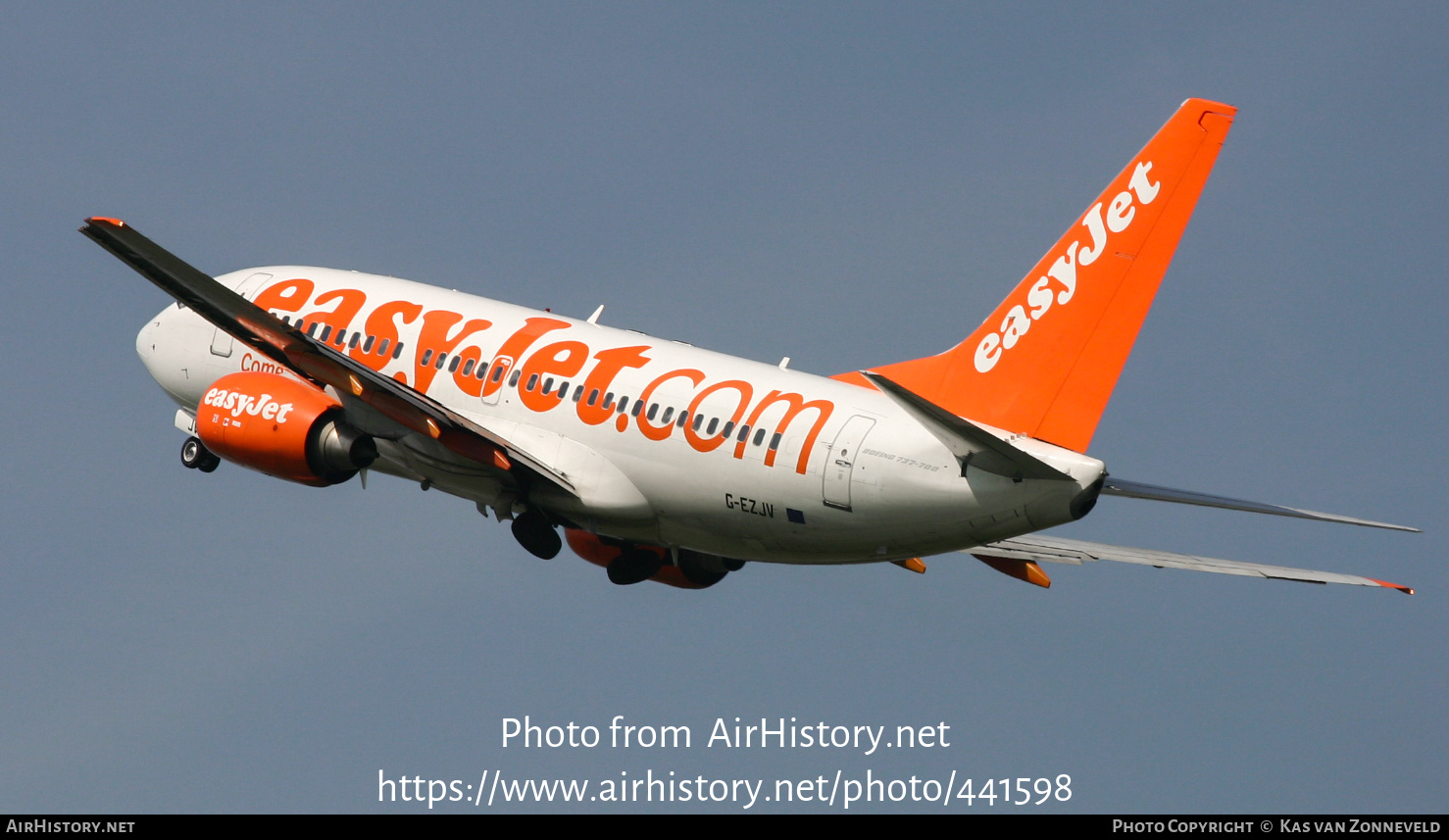 Aircraft Photo of G-EZJV | Boeing 737-73V | EasyJet | AirHistory.net #441598